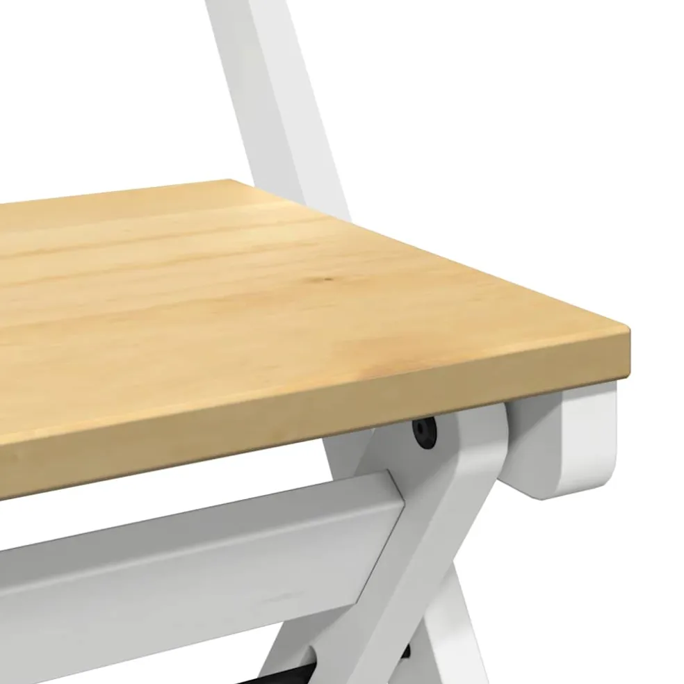 vidaXL Klapstoelen 4 stuks "Corona" Wit Massief Grenenhout