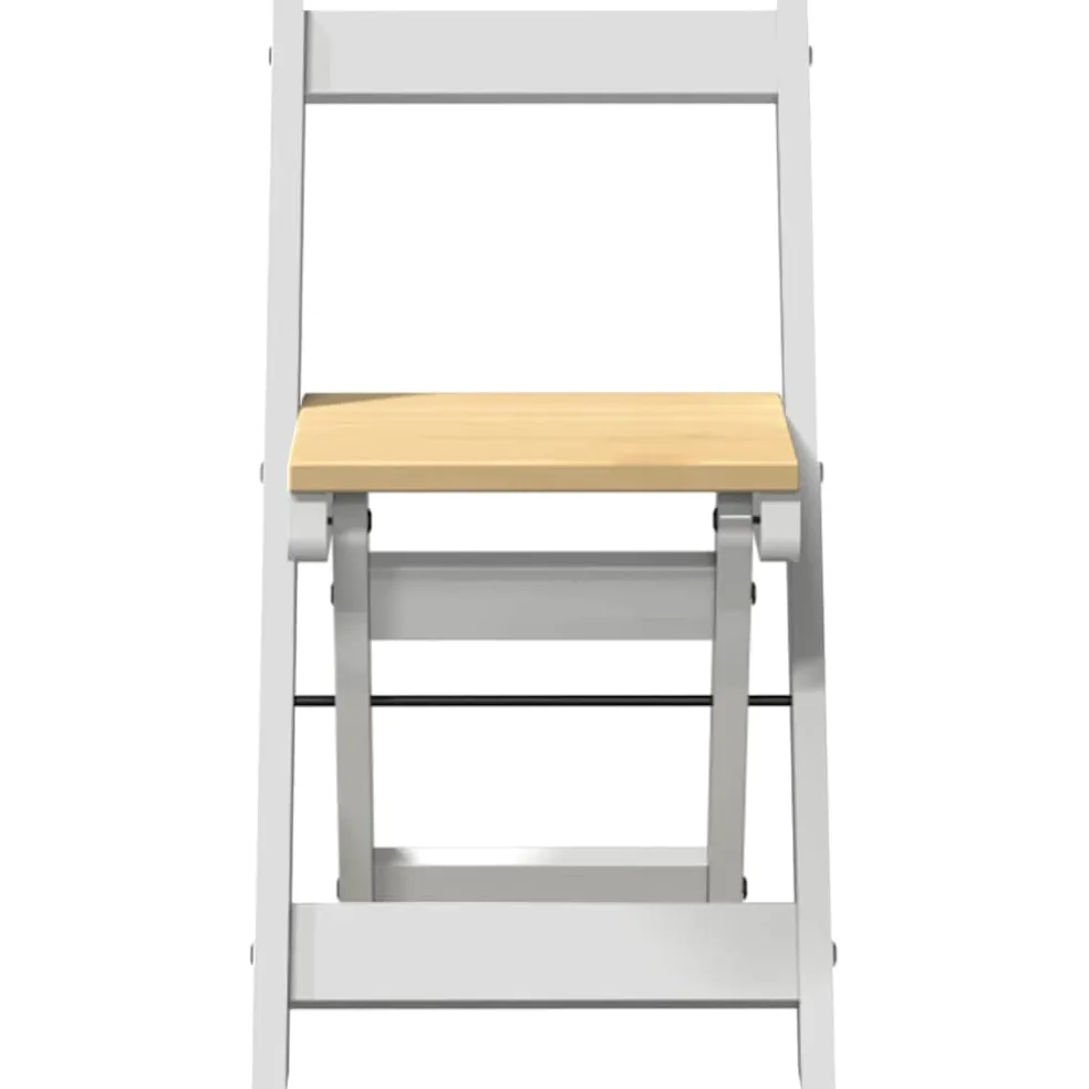vidaXL Klapstoelen 4 stuks "Corona" Wit Massief Grenenhout