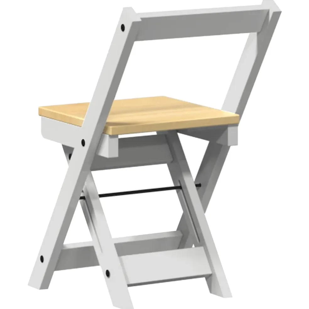 vidaXL Klapstoelen 4 stuks "Corona" Wit Massief Grenenhout