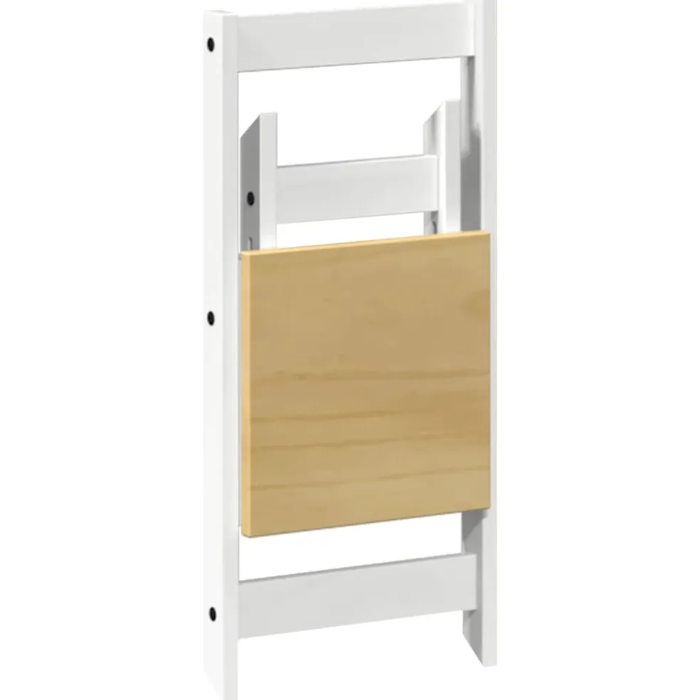 vidaXL Klapstoelen 4 stuks "Corona" Wit Massief Grenenhout