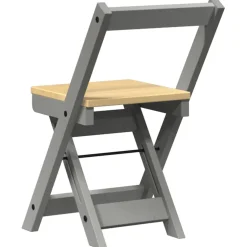 vidaXL Klapstoelen 4 stuks "Corona" Grijs Massief Grenenhout