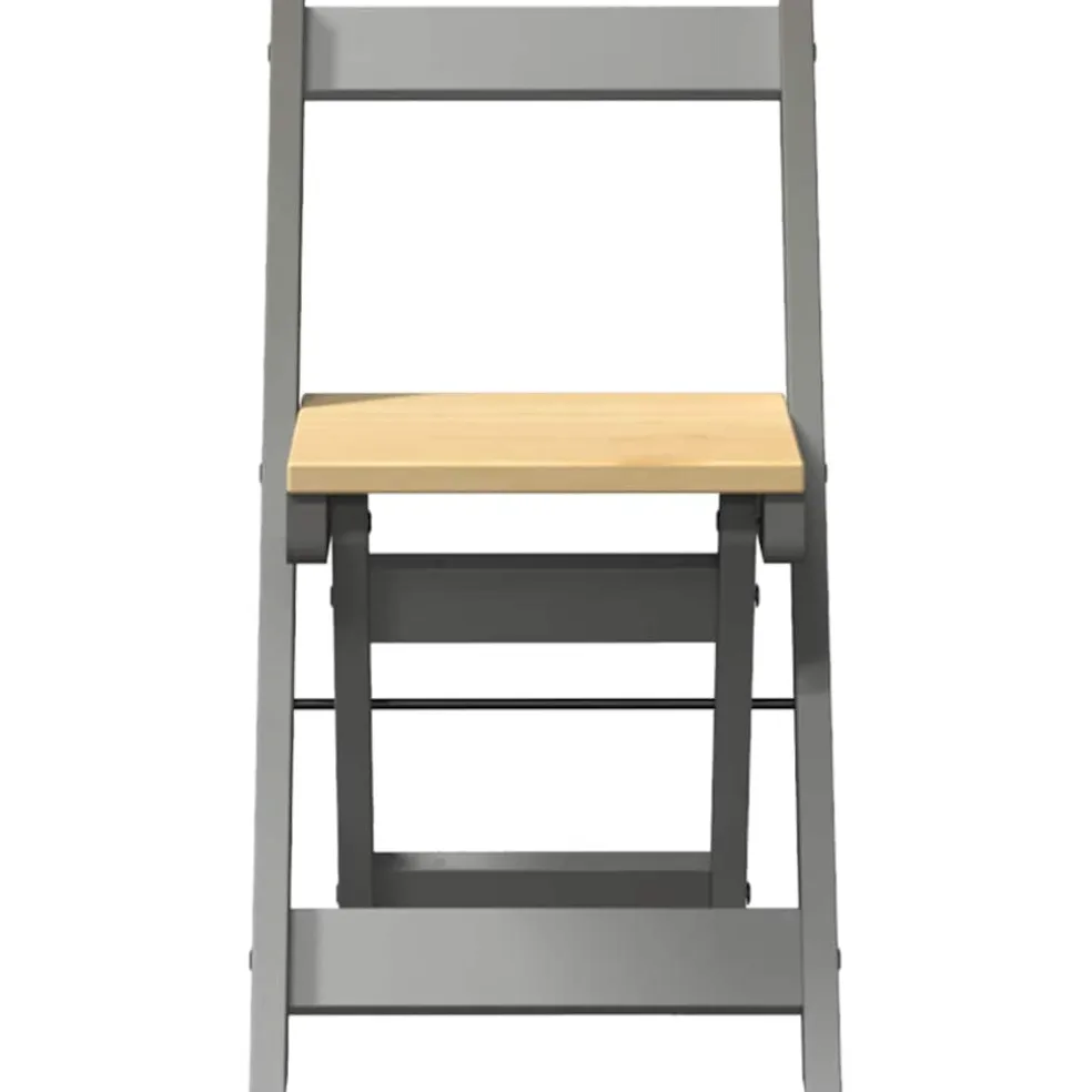 vidaXL Klapstoelen 4 stuks "Corona" Grijs Massief Grenenhout