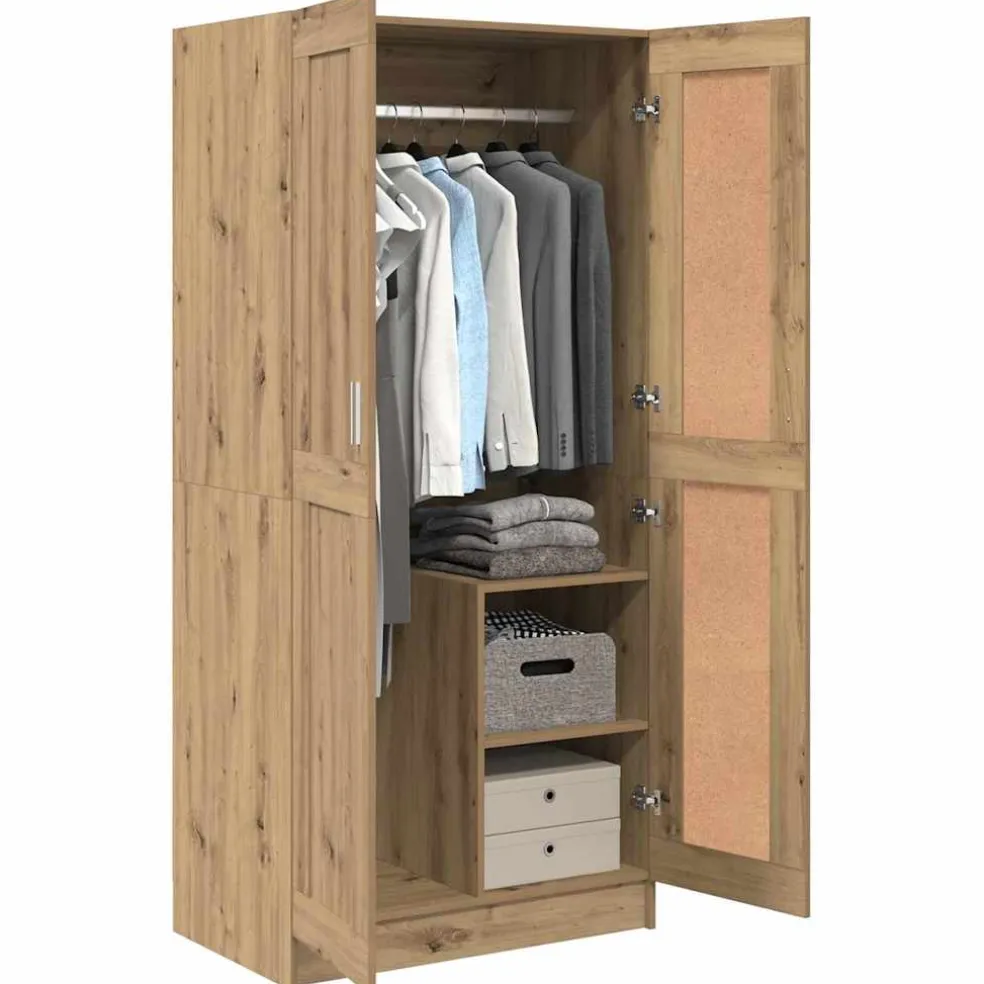 vidaXL Kledingkast Ambachtelijk eiken 82,5 x 51,5 x 180 cm