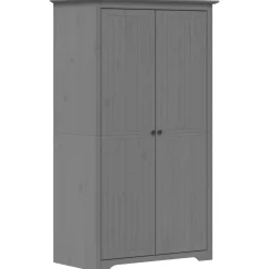 vidaXL Kledingkast BODO 99x53,5x173 cm massief grenenhout grijs