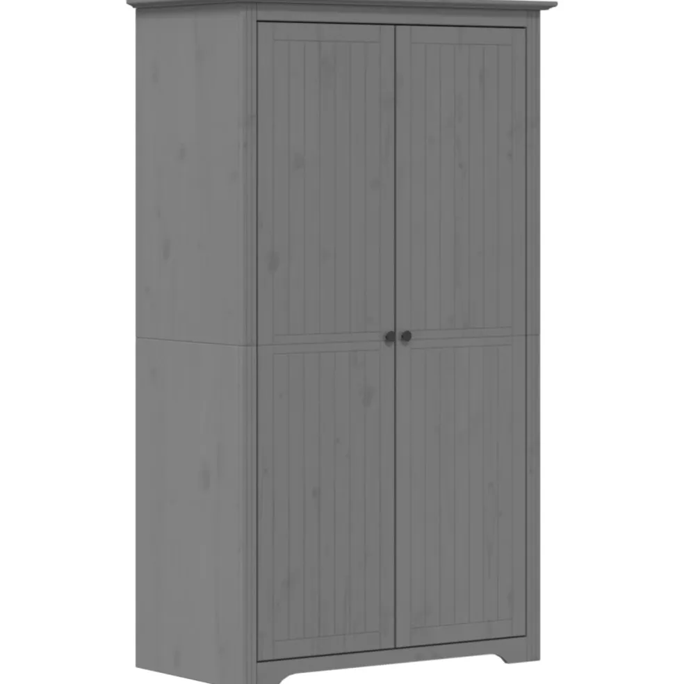vidaXL Kledingkast BODO 99x53,5x173 cm massief grenenhout grijs