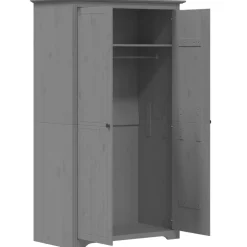 vidaXL Kledingkast BODO 99x53,5x173 cm massief grenenhout grijs