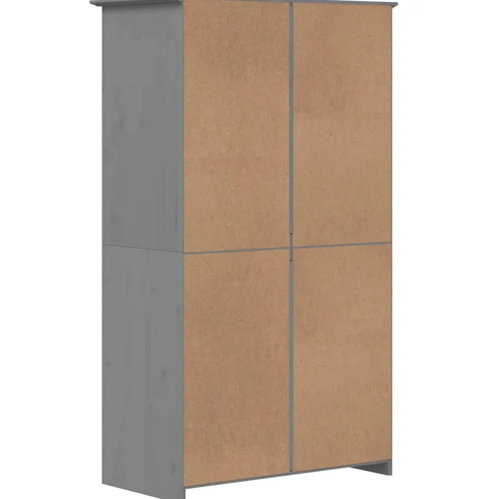 vidaXL Kledingkast BODO 99x53,5x173 cm massief grenenhout grijs
