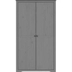 vidaXL Kledingkast BODO 99x53,5x173 cm massief grenenhout grijs