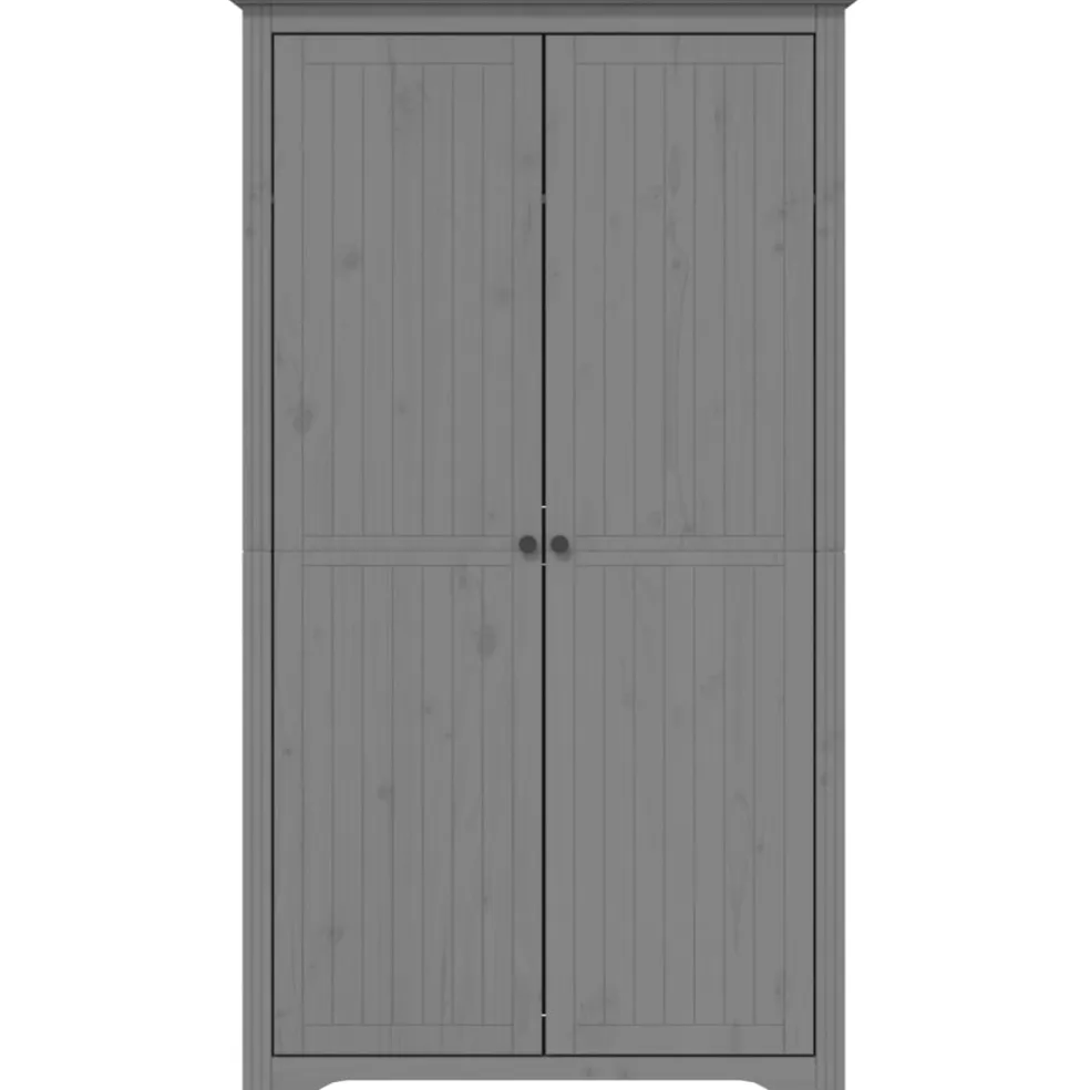 vidaXL Kledingkast BODO 99x53,5x173 cm massief grenenhout grijs