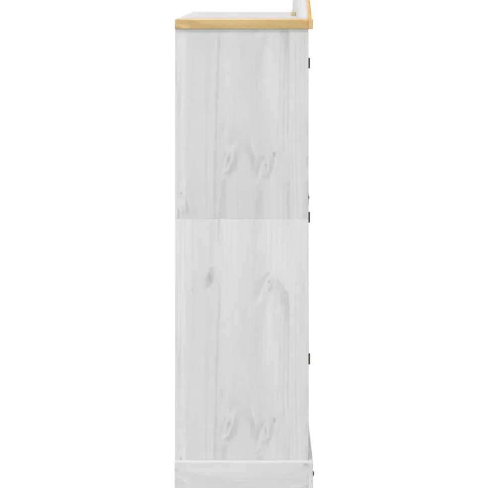 vidaXL Kledingkast Corona wit 151,5x52x186 cm massief grenenhout