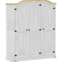 vidaXL Kledingkast Corona wit 151,5x52x186 cm massief grenenhout