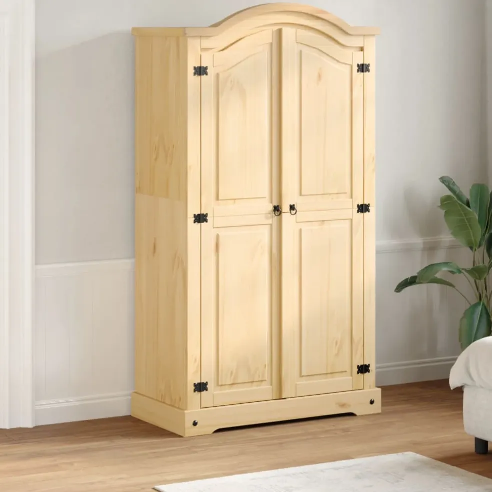 vidaXL Kledingkast Corona 102x52x186 cm massief grenenhout