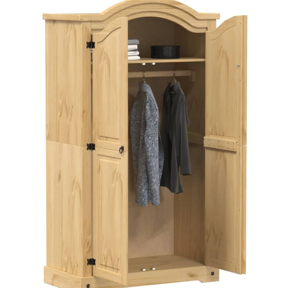 vidaXL Kledingkast Corona 102x52x186 cm massief grenenhout