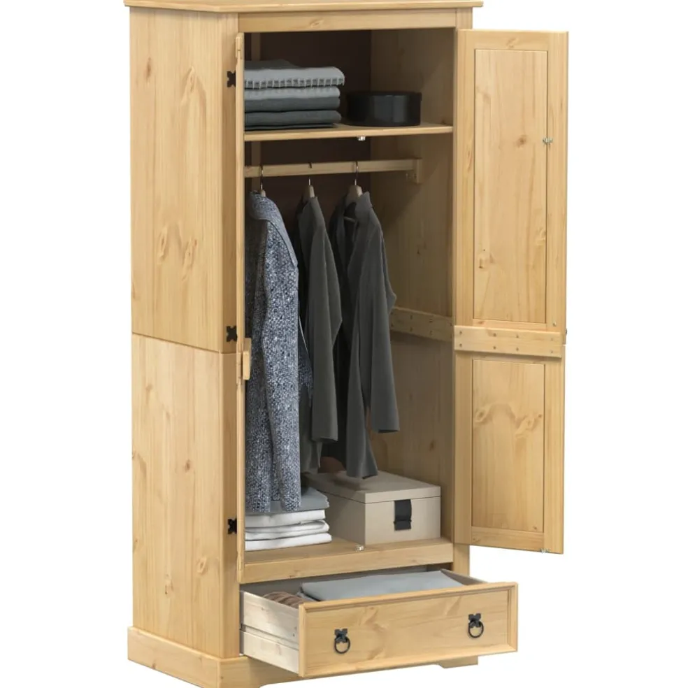 vidaXL Kledingkast Corona 76x50x170 cm massief grenenhout