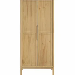 vidaXL Kledingkast FLORO 77x53x171 cm massief grenenhout wasbruin