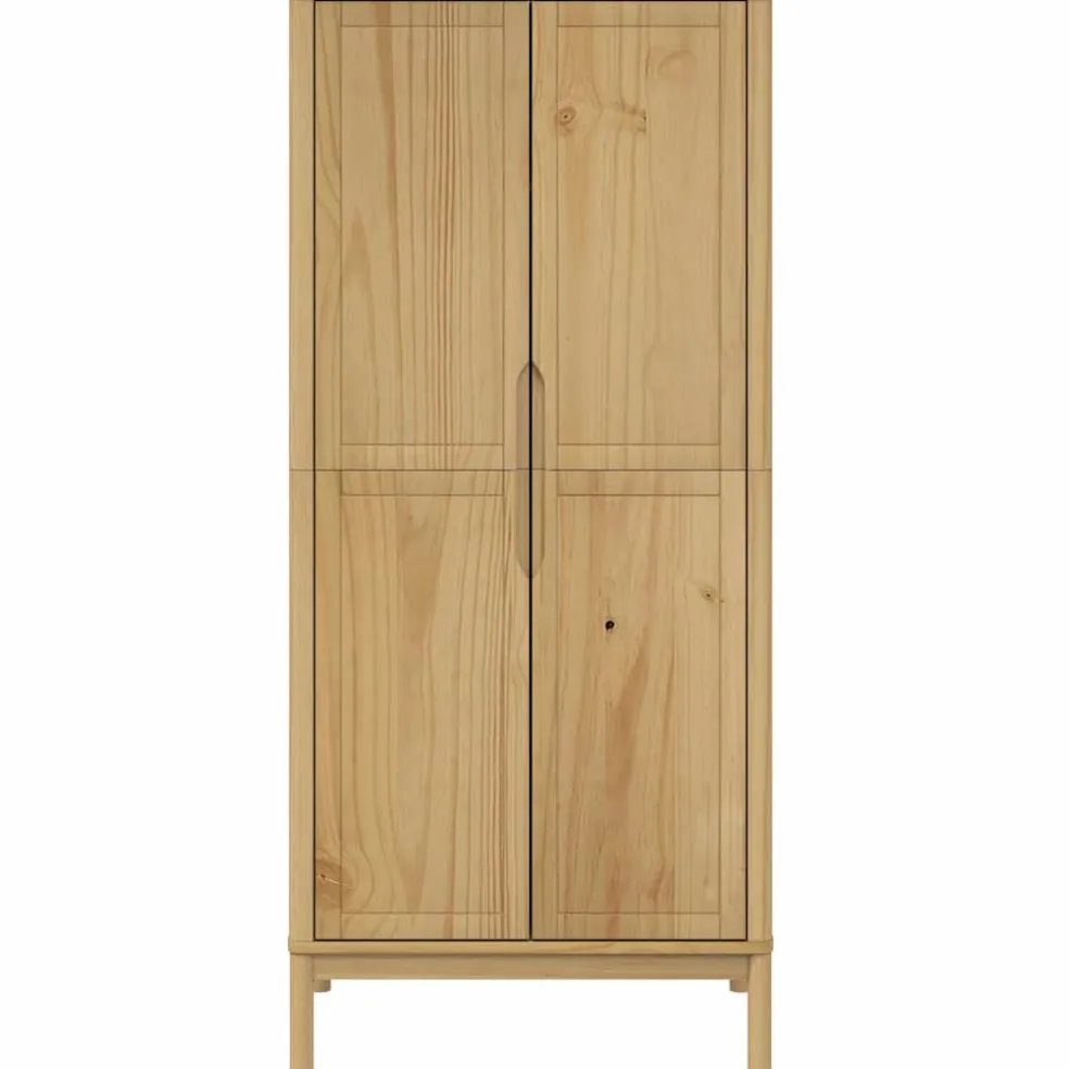 vidaXL Kledingkast FLORO 77x53x171 cm massief grenenhout wasbruin