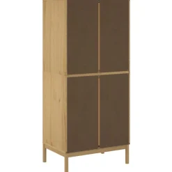 vidaXL Kledingkast FLORO 77x53x171 cm massief grenenhout wasbruin