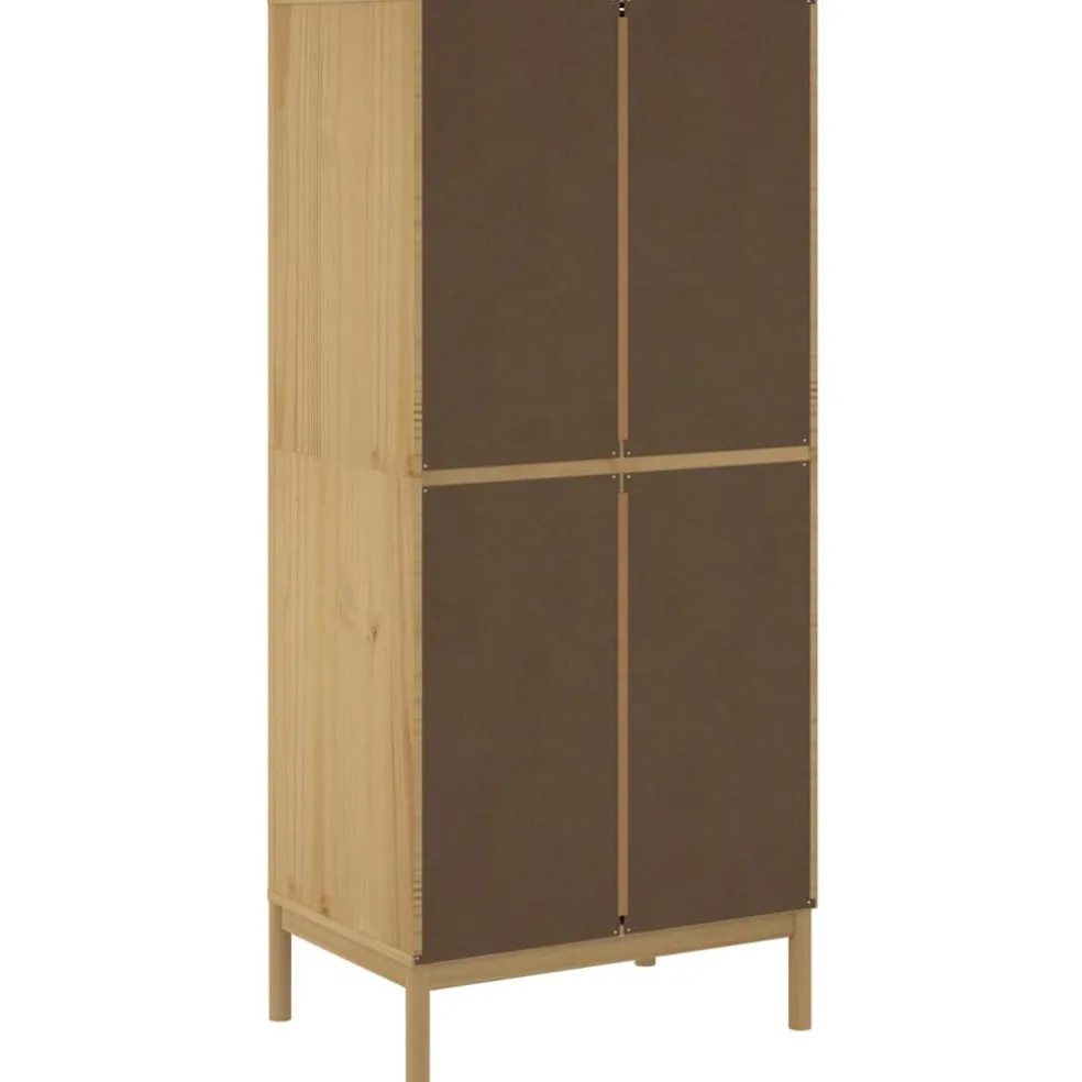 vidaXL Kledingkast FLORO 77x53x171 cm massief grenenhout wasbruin