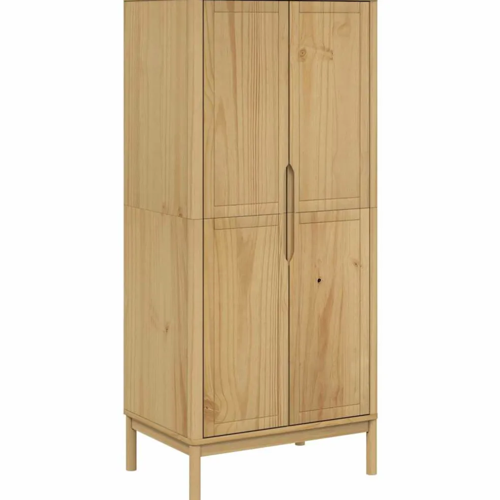 vidaXL Kledingkast FLORO 77x53x171 cm massief grenenhout wasbruin