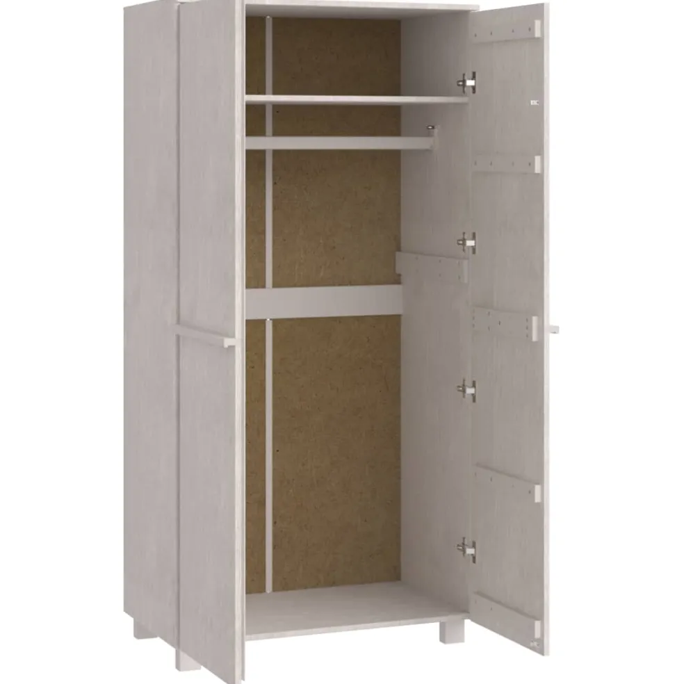 vidaXL Kledingkast HAMAR 89x50x180 cm massief grenenhout wit