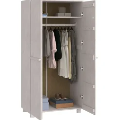 vidaXL Kledingkast HAMAR 89x50x180 cm massief grenenhout wit