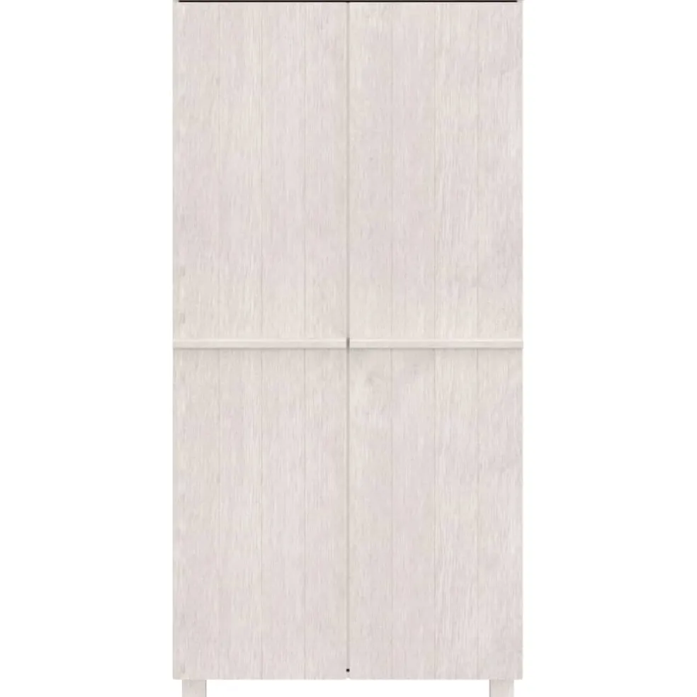 vidaXL Kledingkast HAMAR 89x50x180 cm massief grenenhout wit