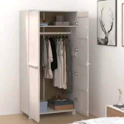 vidaXL Kledingkast HAMAR 89x50x180 cm massief grenenhout wit