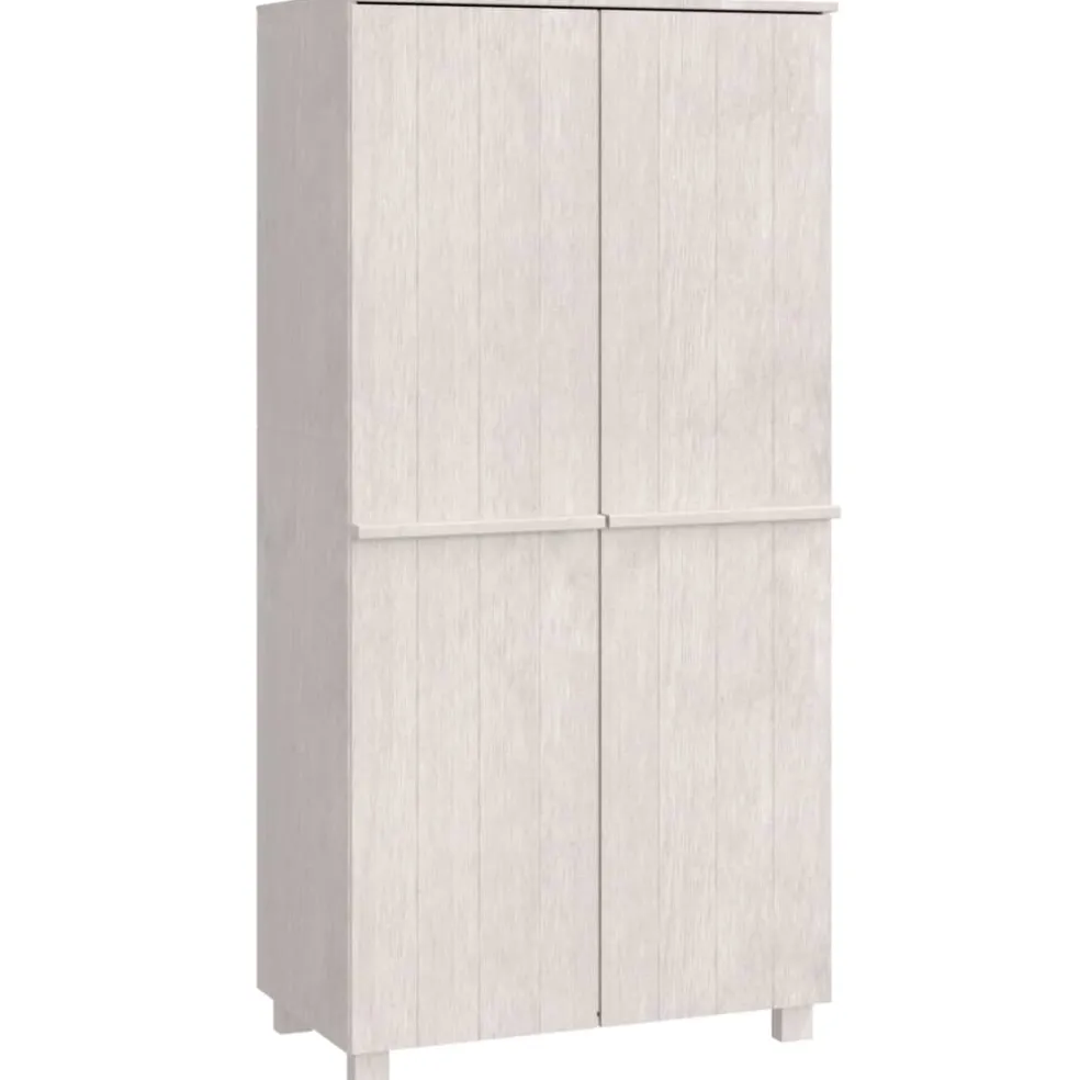 vidaXL Kledingkast HAMAR 89x50x180 cm massief grenenhout wit