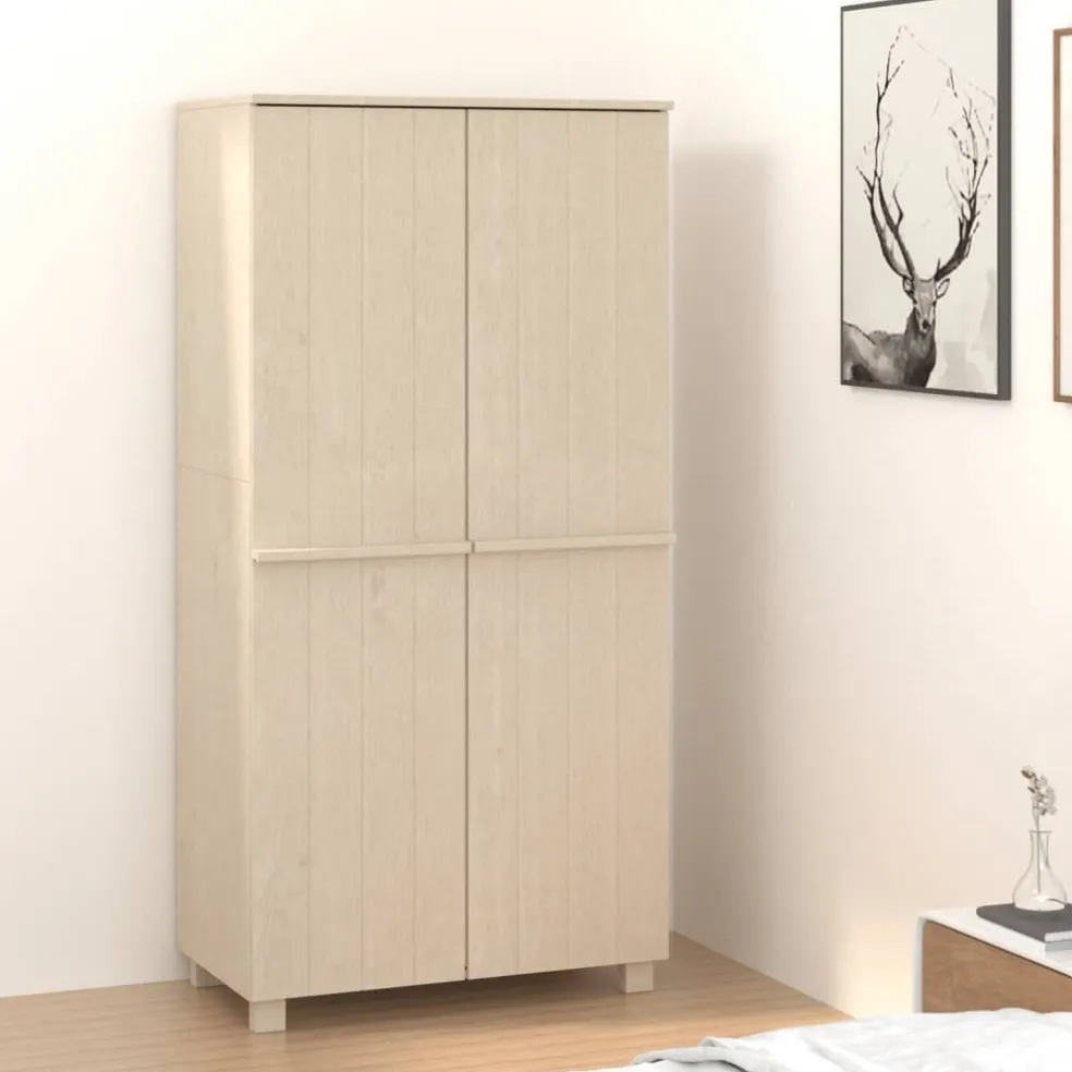 vidaXL Kledingkast HAMAR 89x50x180 cm massief grenenhout honingbruin
