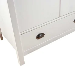 vidaXL Kledingkast Hill 3 deuren 127x50x170 cm massief grenenhout wit