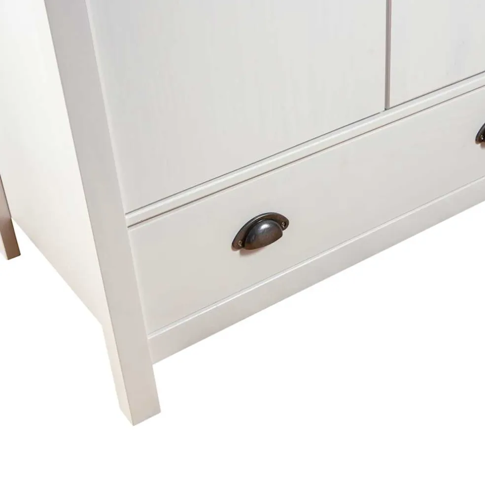vidaXL Kledingkast Hill 3 deuren 127x50x170 cm massief grenenhout wit