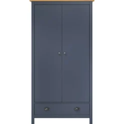 vidaXL Kledingkast Hill 2 deuren 89x50x170 cm massief grenenhout grijs