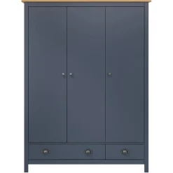 vidaXL Kledingkast Hill 3 deuren 127x50x170 cm grenenhout grijs