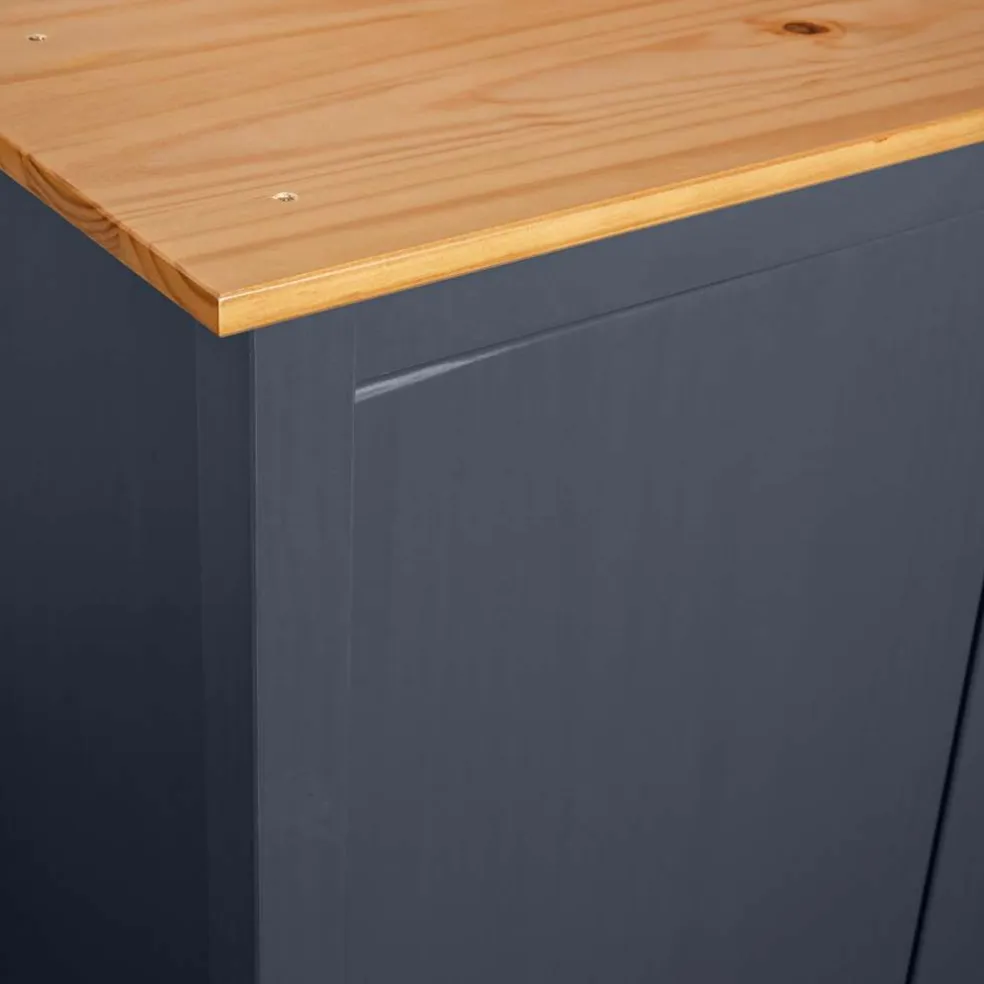 vidaXL Kledingkast Hill 3 deuren 127x50x170 cm grenenhout grijs