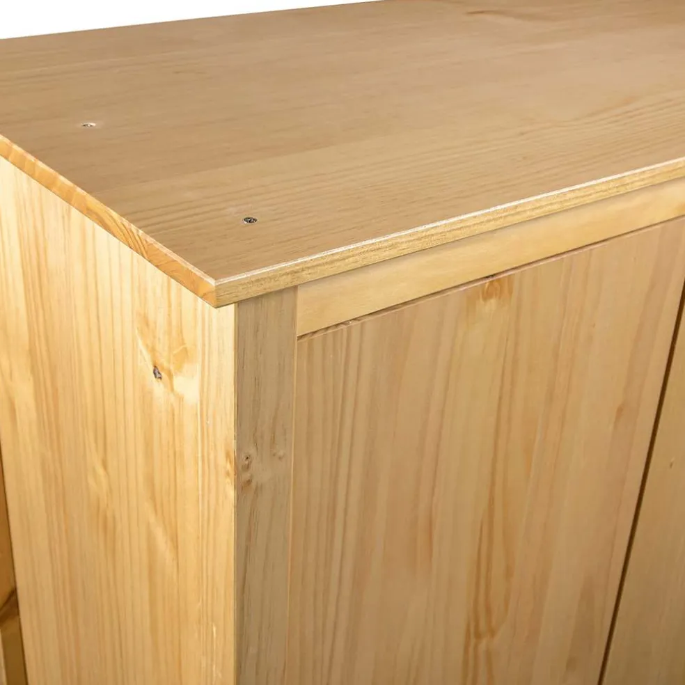 vidaXL Kledingkast Hill 3 deuren 127x50x170 cm massief grenenhout