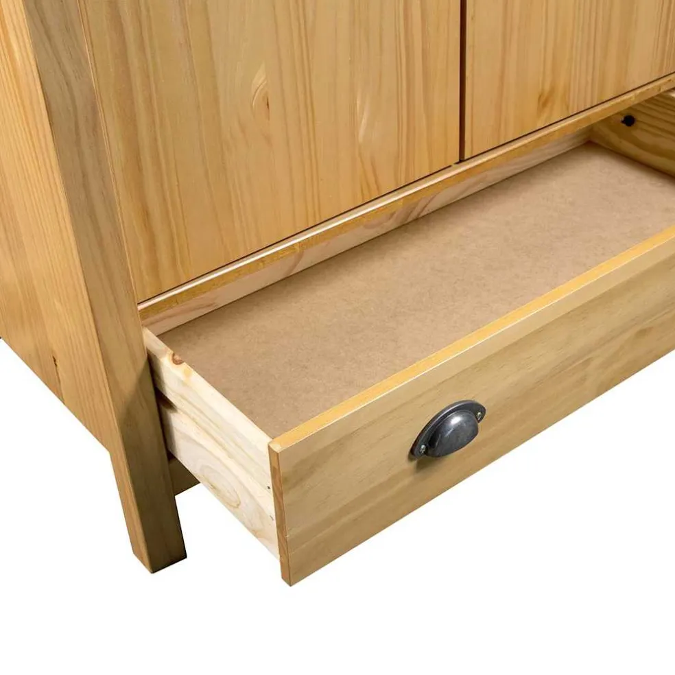 vidaXL Kledingkast Hill 3 deuren 127x50x170 cm massief grenenhout