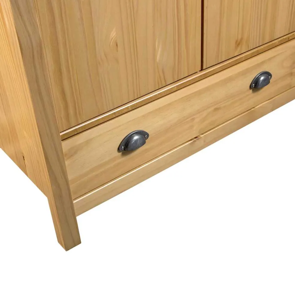 vidaXL Kledingkast Hill 3 deuren 127x50x170 cm massief grenenhout