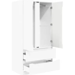 vidaXL Kledingkast Hoogglans Wit 79,5 x 49 x 156 cm Geconstrueerd hout