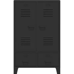 vidaXL Kledingkast industriële stijl 67x35x107 cm metaal zwart