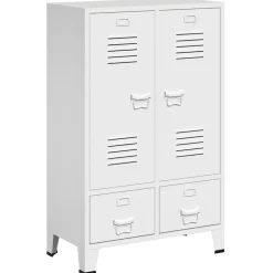 vidaXL Kledingkast industrieel 67x35x107 cm staal wit