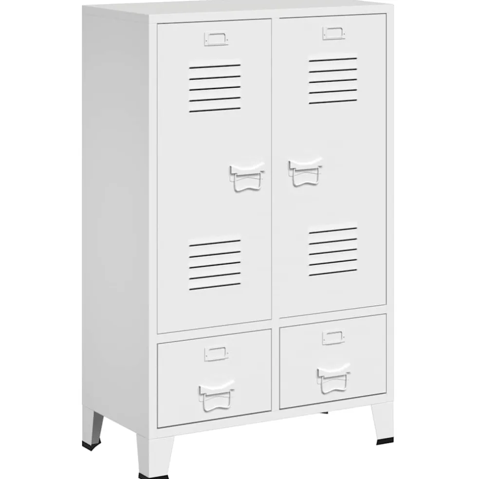 vidaXL Kledingkast industrieel 67x35x107 cm staal wit