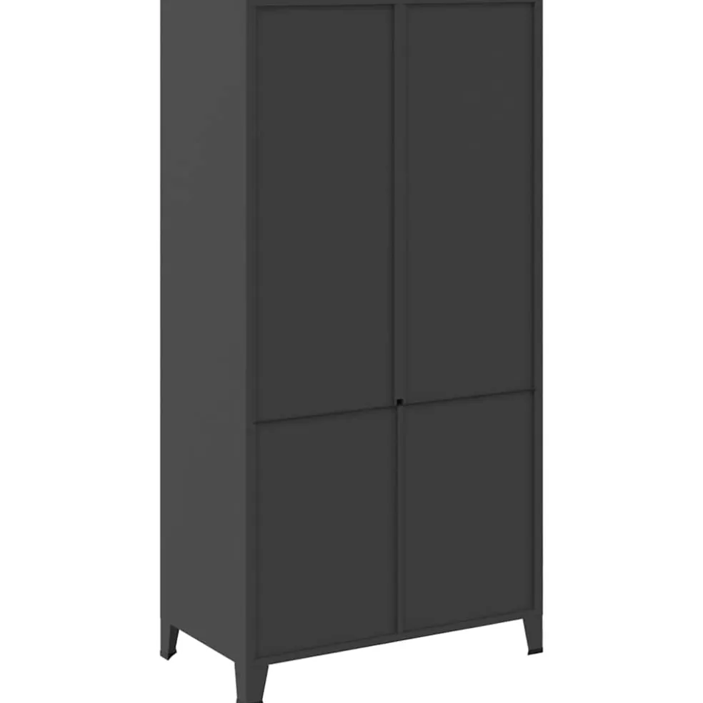 vidaXL Kledingkast industrieel 90x50x180 cm metaal zwart