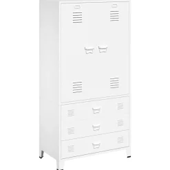 vidaXL Kledingkast industrieel 90x50x180 cm metaal wit