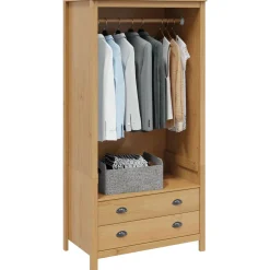 vidaXL Kledingkast met lade HILL Honingbruin 84 x 50 x 170 cm