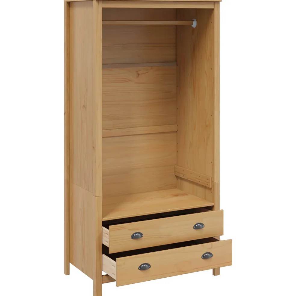 vidaXL Kledingkast met lade HILL Honingbruin 84 x 50 x 170 cm