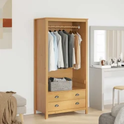 vidaXL Kledingkast met lade HILL Honingbruin 84 x 50 x 170 cm