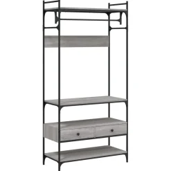 vidaXL Kledingkast met lades 89x39x184,5 cm bewerkt hout grijs sonoma