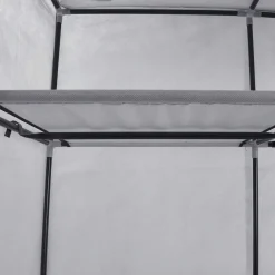 vidaXL Kledingkast met vakken en stangen 150x45x175 cm stof grijs