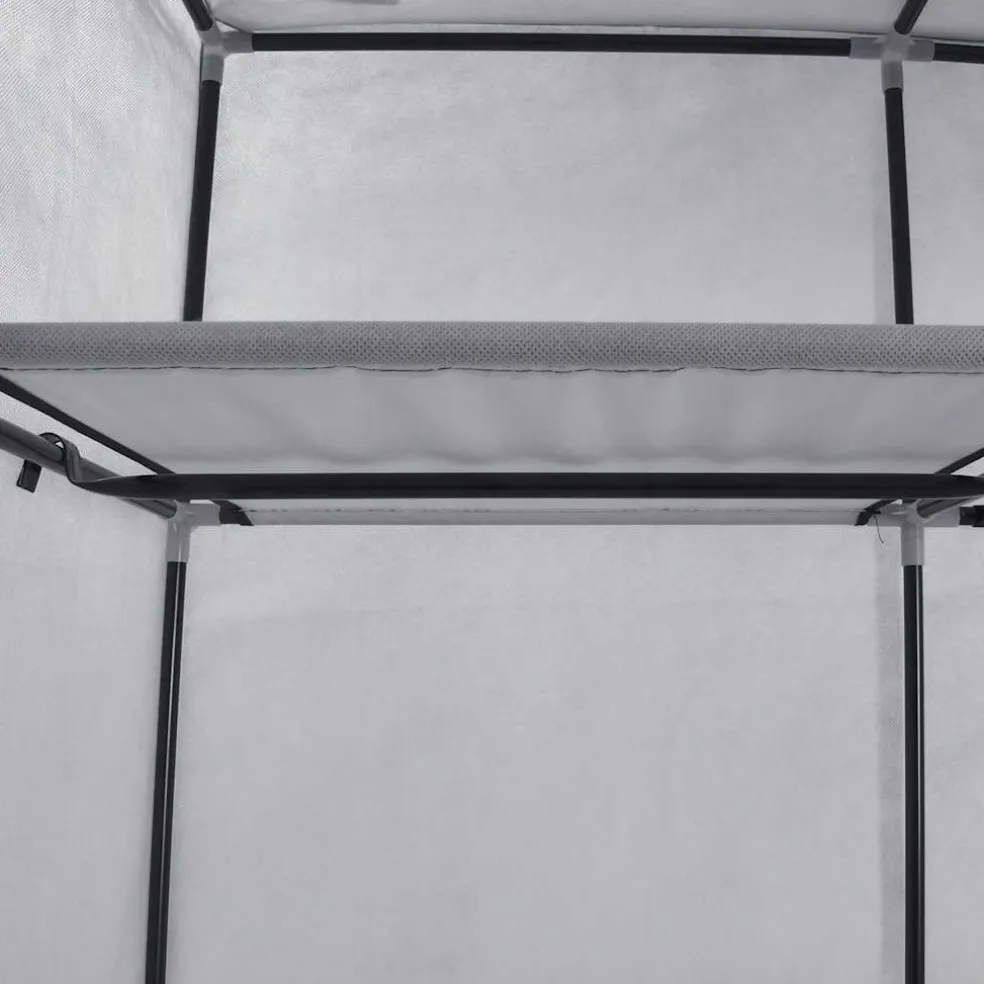 vidaXL Kledingkast met vakken en stangen 150x45x175 cm stof grijs