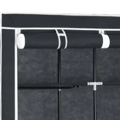 vidaXL Kledingkast met vakken en stangen 150x45x175 cm stof zwart